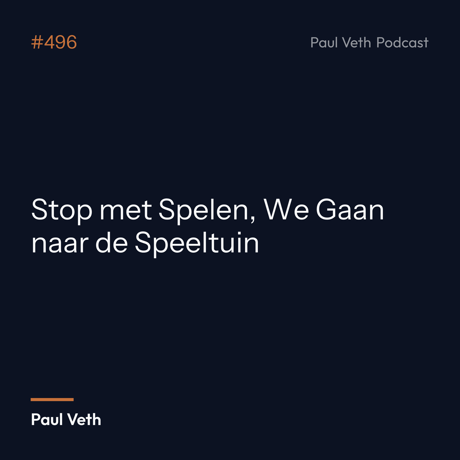 Stop met Spelen, We Gaan naar de Speeltuin