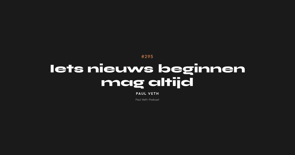 Iets nieuws beginnen mag altijd