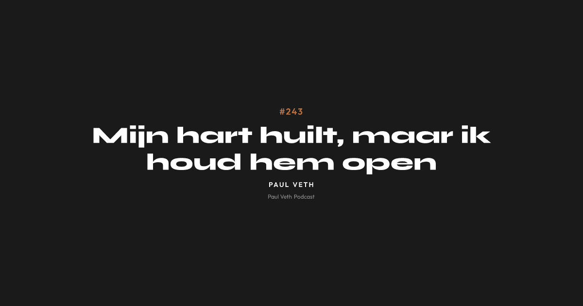 Mijn hart huilt, maar ik houd hem open