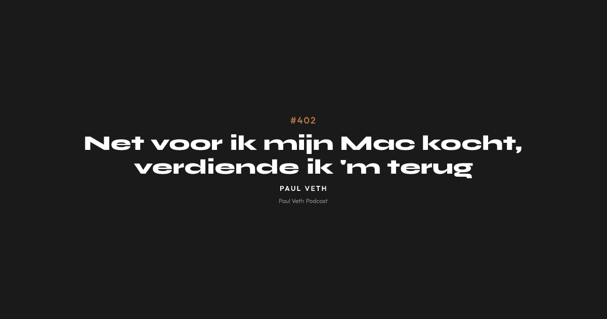 Net voor ik mijn Mac kocht, verdiende ik 'm terug
