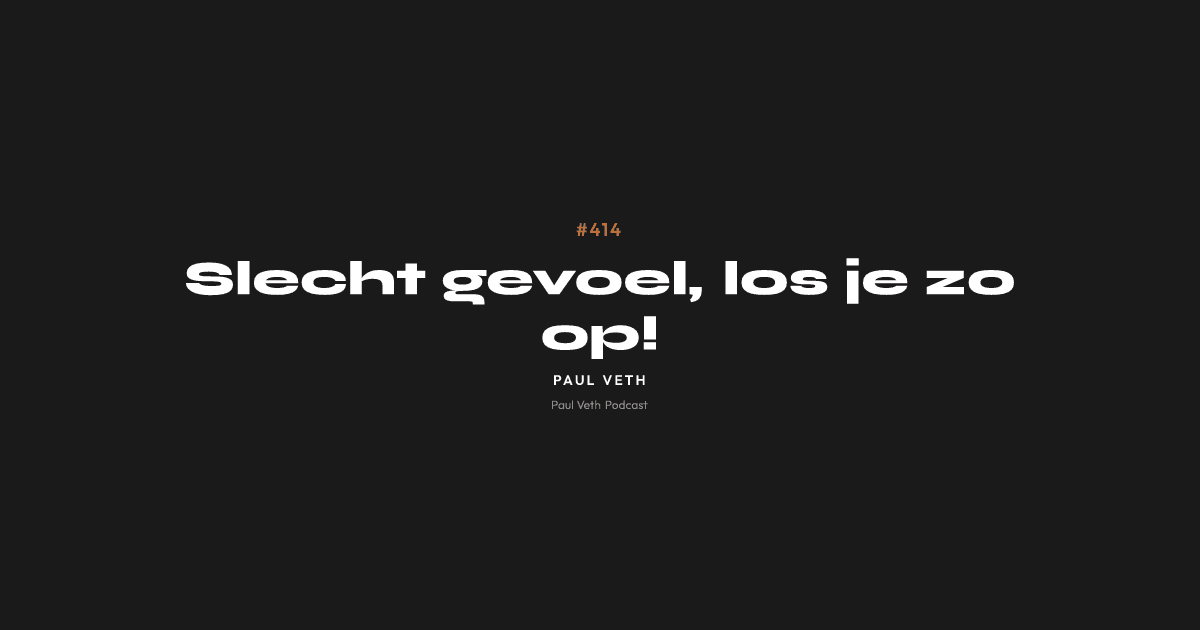 Slecht gevoel, los je zo op!