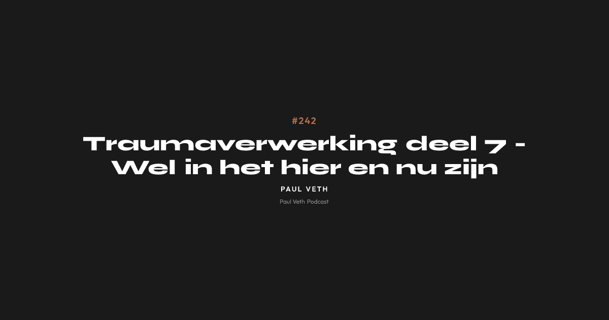 Traumaverwerking deel 7 - Wel in het hier en nu zijn